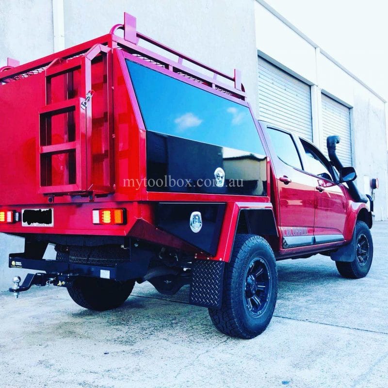 Picture of Red Ute Installed with a Red Canopy